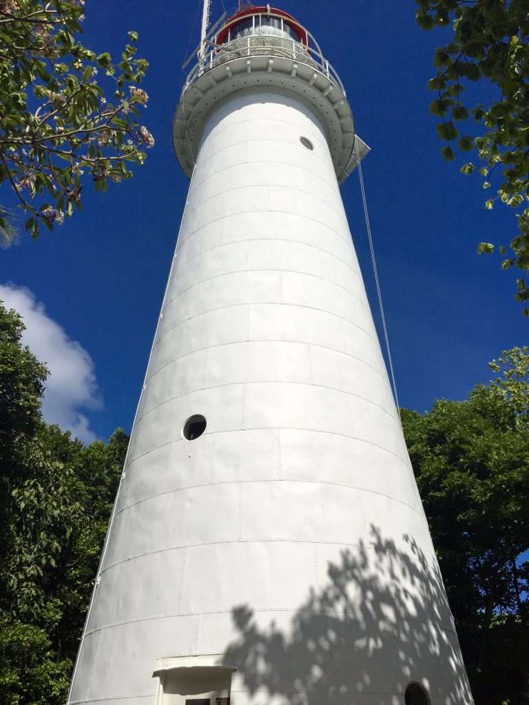 Lighthouse built in 1878. Survived a cyclone in 1911 which completely denuded the island of foliage.